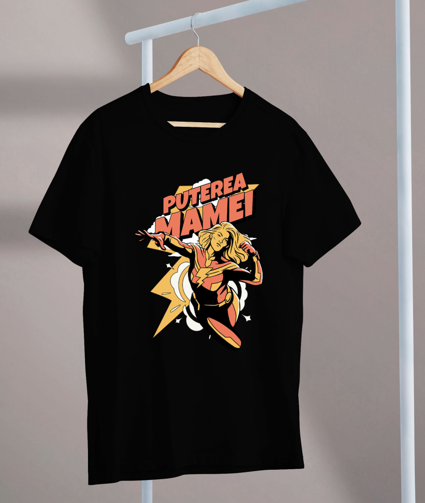 Tricou Femei, Barbati, Copii, Fata, Baiat, Unisex Personalizat "Puterea Mamei – Super Erou Familie – Cadouri Personalizate pentru Femei Puternice" [3]