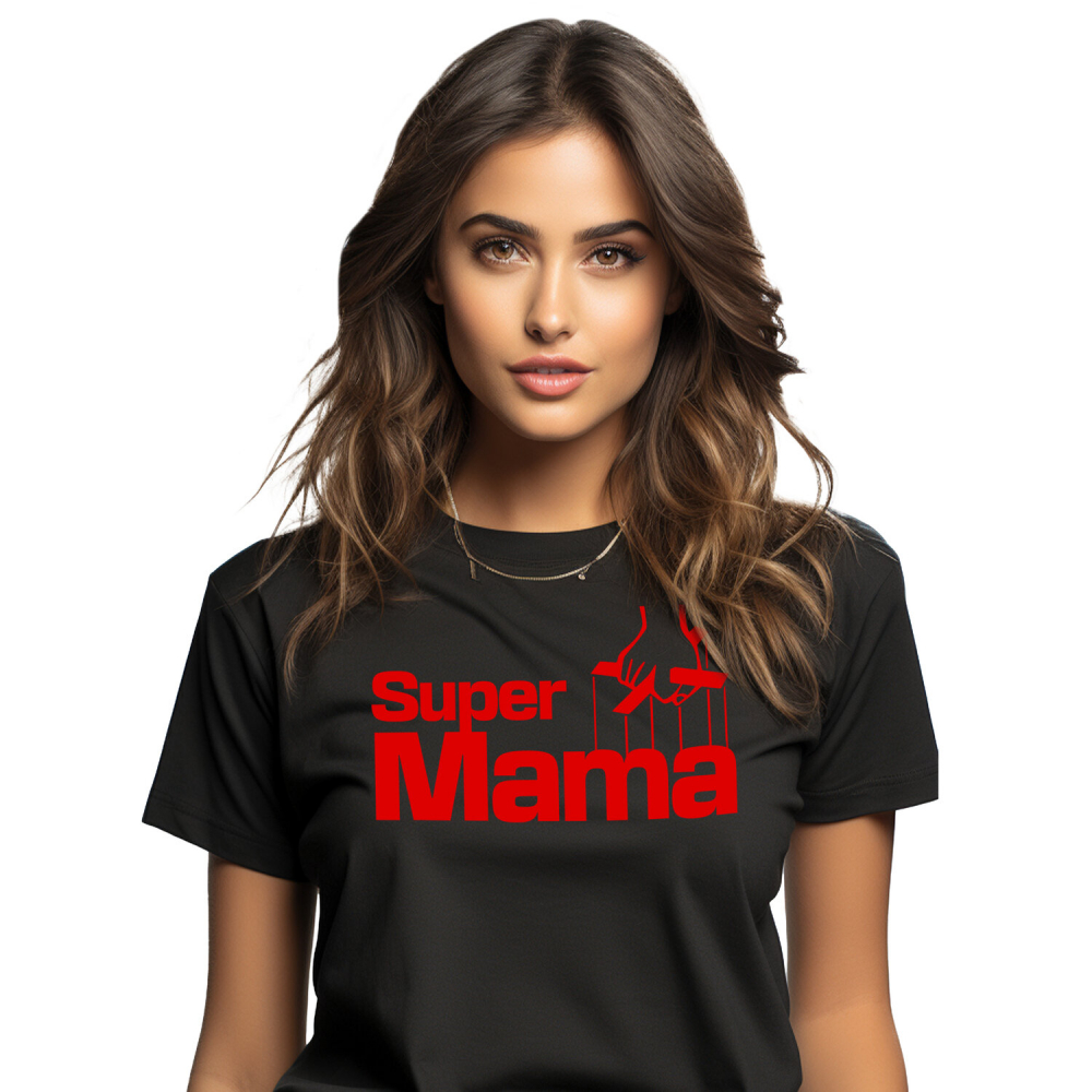 Tricou Femei, Barbati, Copii, Fata, Baiat, Unisex Personalizat "Super Mama – Femeie Puternică – Cadouri Personalizate Marionetă și Papuși" [1]