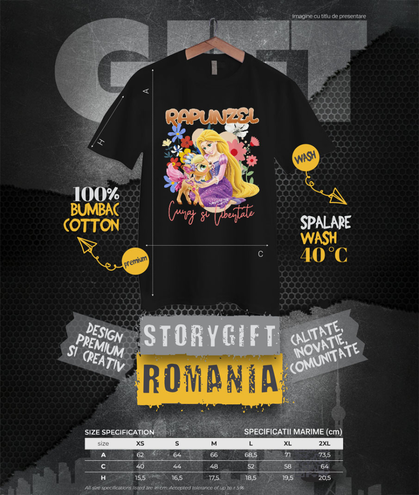 Tricou Femei cu Maximus – Calul Cu Planuri Mari (Si O Printesa Pe Cap) 100% Bumbac, Negru, L [4]