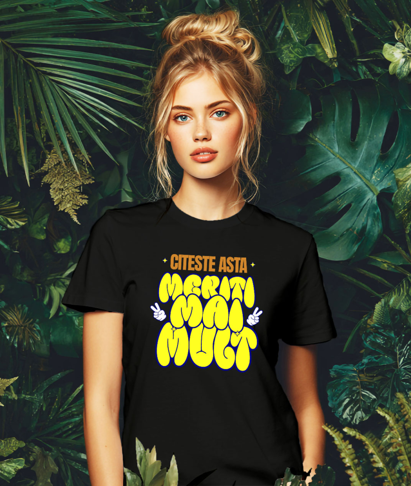 Tricou Femei, Barbati, Copii, Fata, Baiat, Unisex Personalizat Mesaj Haios Motivational - "Citeste Asta Meriti Mai Mult" Stil Balon [2]