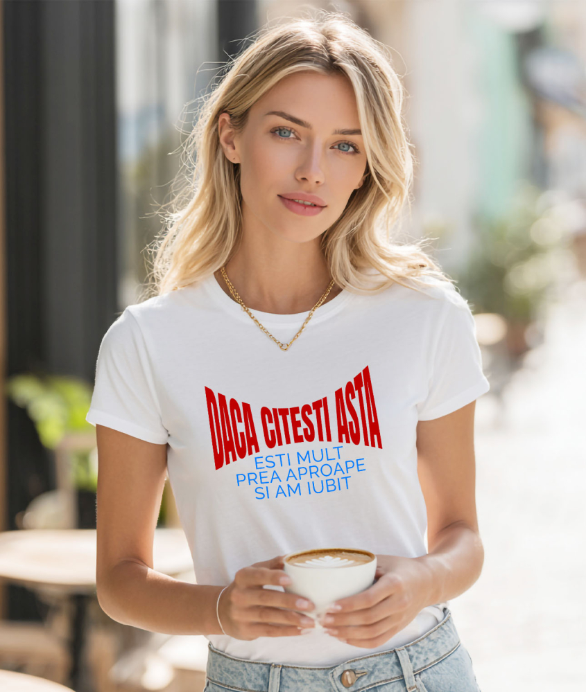 Tricou Femei, Barbati, Copii, Fata, Baiat, Unisex Personalizat „Mesaj Haios pentru Iubita - Cadou Personalizat de Dragoste pentru Valentine's Day sau Dragobete” [2]