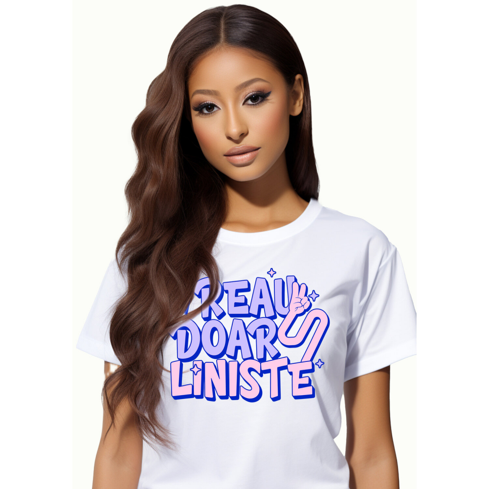 Tricou Femei, Barbati, Copii, Fata, Baiat, Unisex Personalizat Mesaj Haios - „Vreau Doar Liniște” Cadou Relaxant [1]