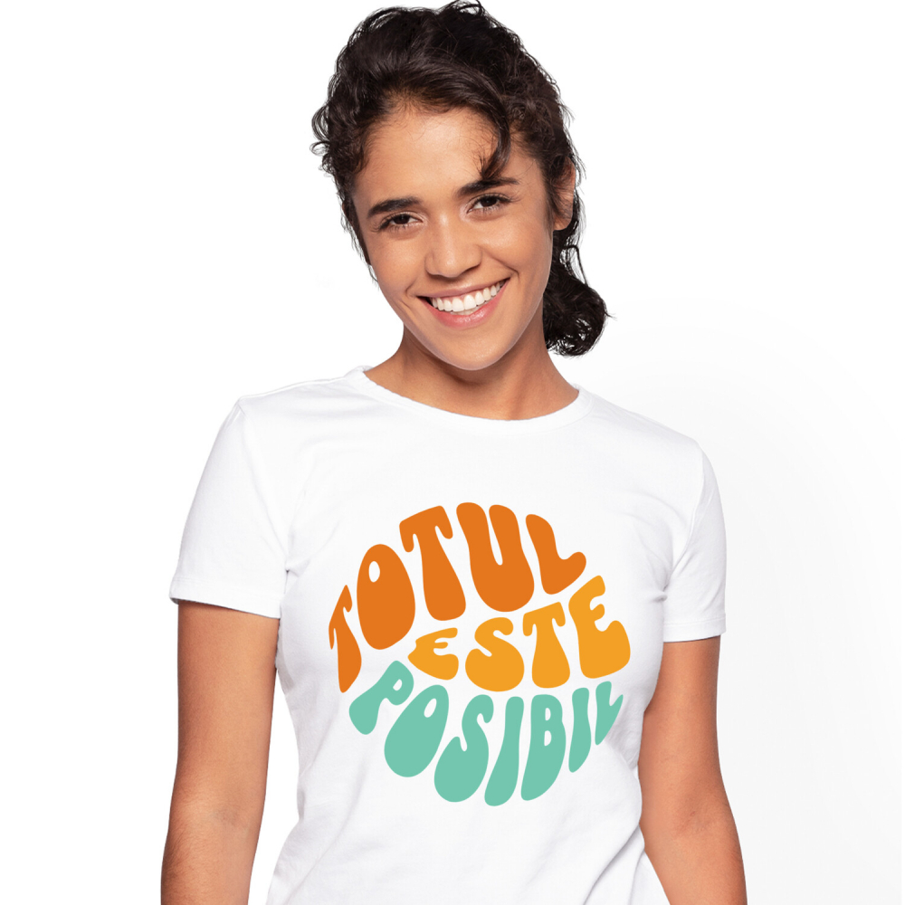Tricou Femei, Barbati, Copii, Fata, Baiat, Unisex Personalizat Totul Este Posibil – Tricou Personalizat cu Mesaj Motivațional [1]