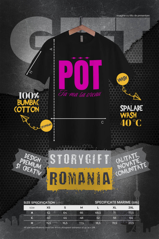Tricou Femei, Barbati, Copii, Fata, Baiat, Unisex Personalizat „Pot fa-ma să vreau ignoranța” - Mesaj Motivațional și Cadou Personalizat [4]