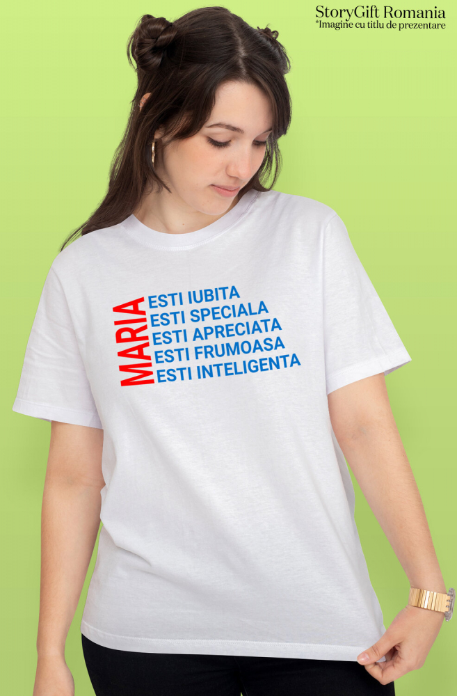 Tricou Femei, Barbati, Copii, Fata, Baiat, Unisex Personalizat Mesaj Romantic de Valentine's Day pentru Maria | Cadou Iubire Specială [2]