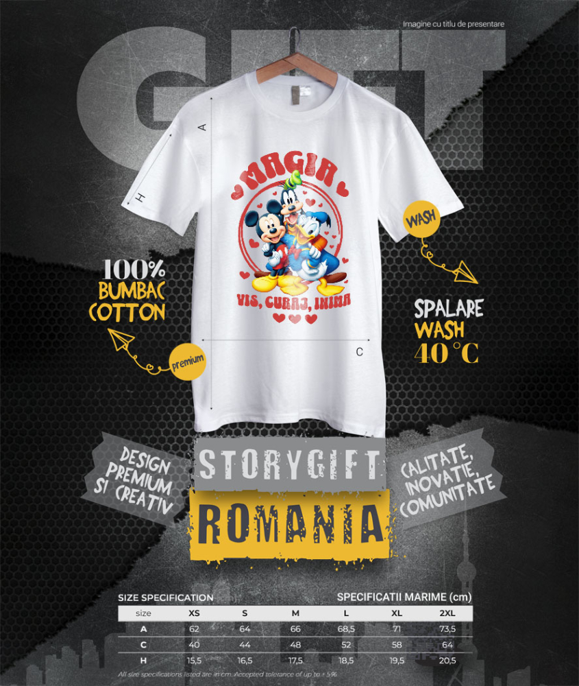 Tricou Femei cu Mickey, Donald si Goofy – Prieteni pentru Totdeauna 100% Bumbac, Alb, M [4]