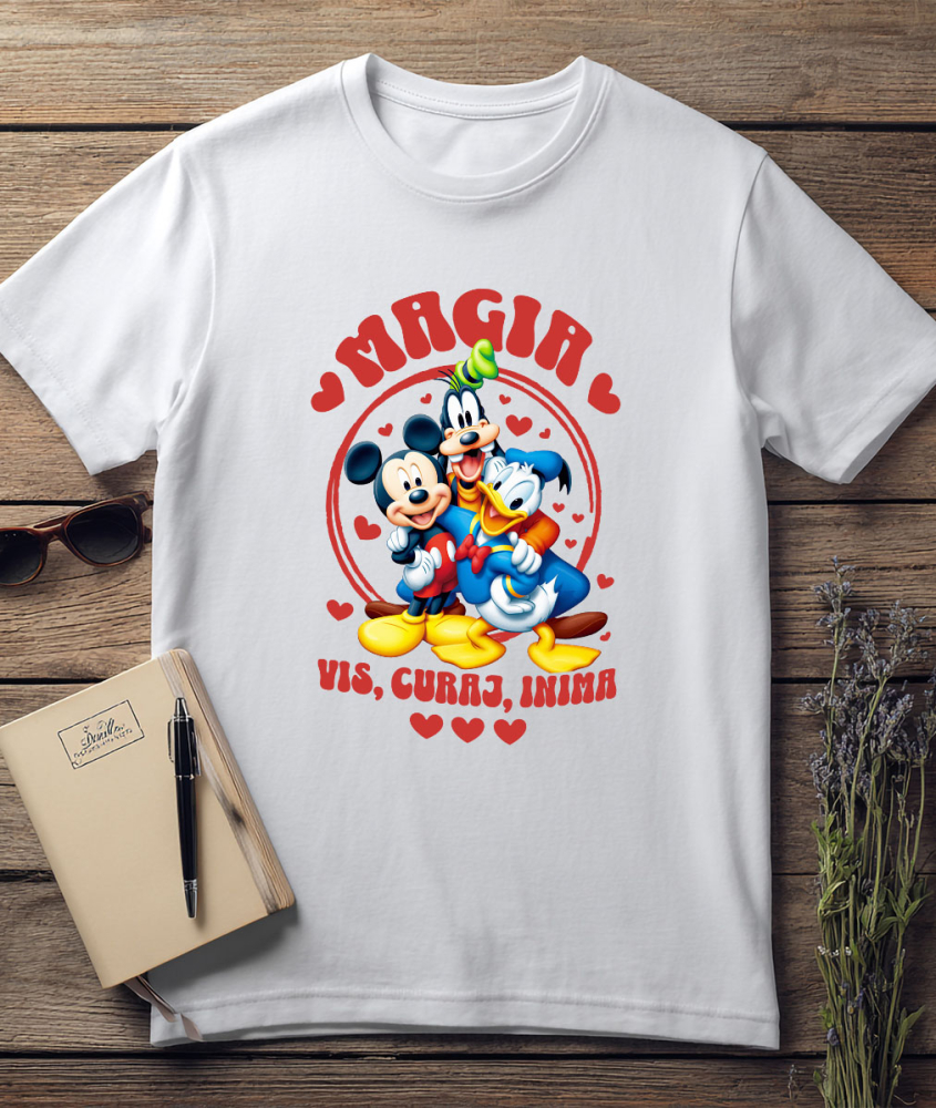 Tricou Femei cu Mickey, Donald si Goofy – Prieteni pentru Totdeauna 100% Bumbac, Alb, M [3]