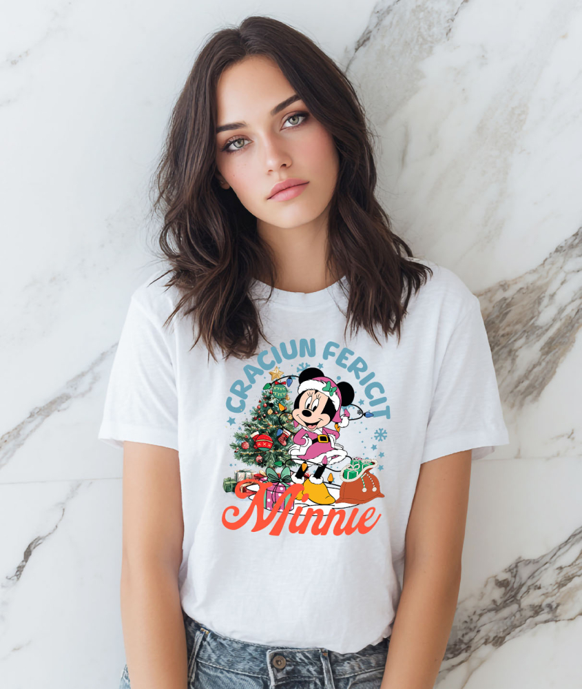 Tricou Femei cu Mickey Mouse Sarbatori Disney 100% Bumbac, Alb, M [2]