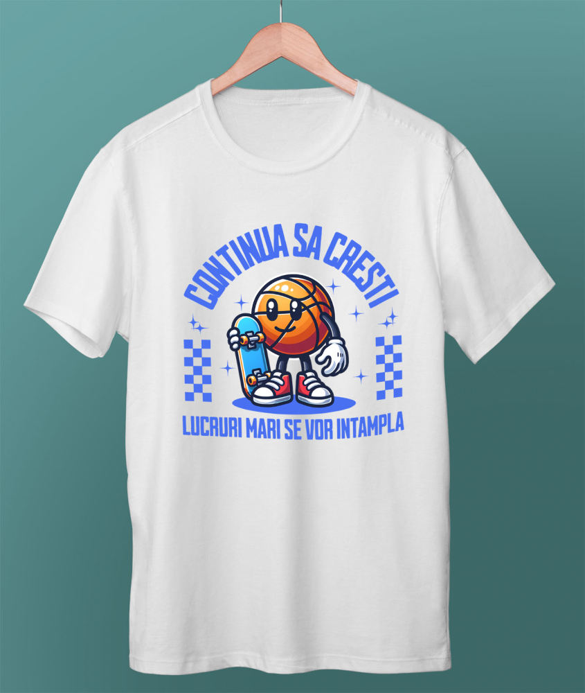 Tricou Femei, Barbati, Copii, Fata, Baiat, Unisex Personalizat Minge Baschet, Teniși și Skateboard Personalizate – Cadou Sportiv Motivațional [3]