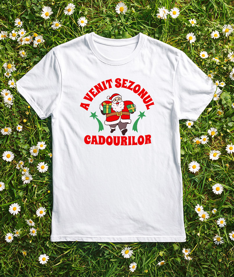 Tricou Femei, Barbati, Copii, Fata, Baiat, Unisex Personalizat Moș Crăciun Gras cu Cadouri Colorate - Sezonul Cadourilor și Cadouri Personalizate [3]