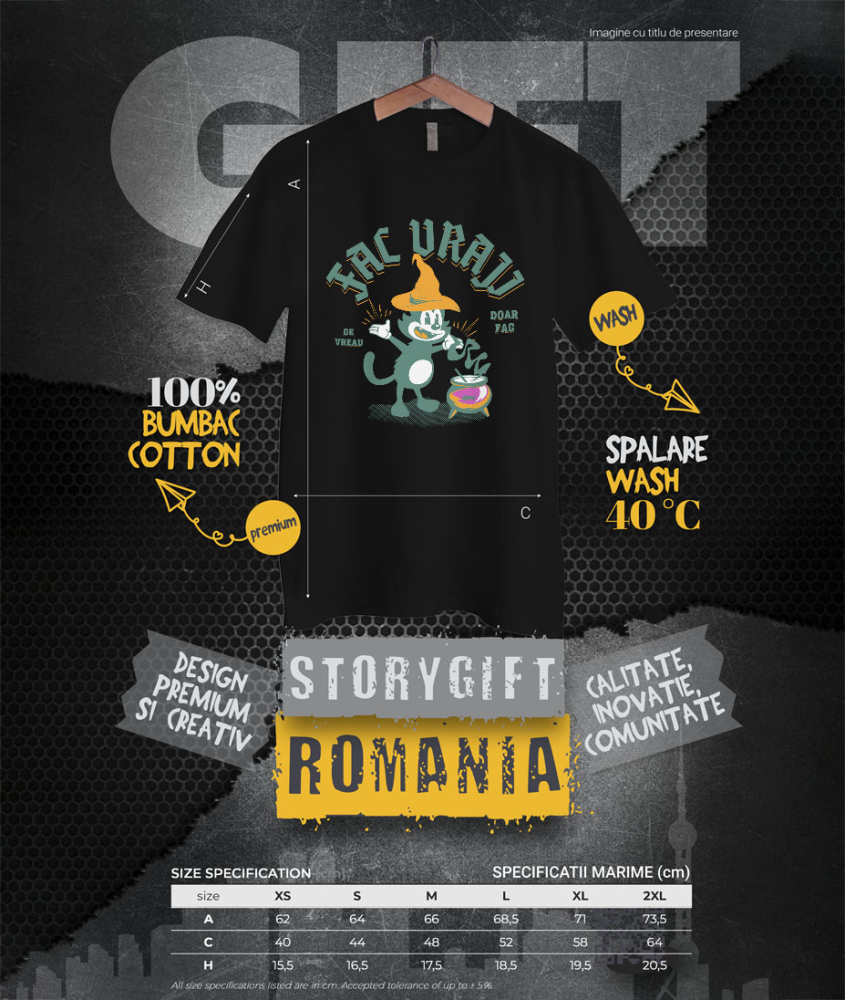 Tricou Femei, Barbati, Copii, Fata, Baiat, Unisex Personalizat Motan cu Pălărie de Vrăjitor | Produse Personalizate pentru Halloween și Familie [4]