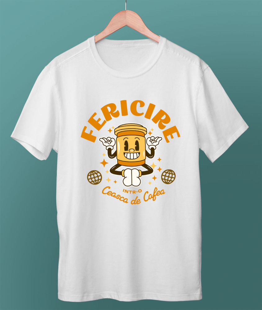 Tricou Femei, Barbati, Copii, Fata, Baiat, Unisex Personalizat „Pahar Personalizat „Fericire Într-o Ceașcă de Cafea” – Cadou Perfect pentru Iubitorii de Cafea și Yoga” [3]