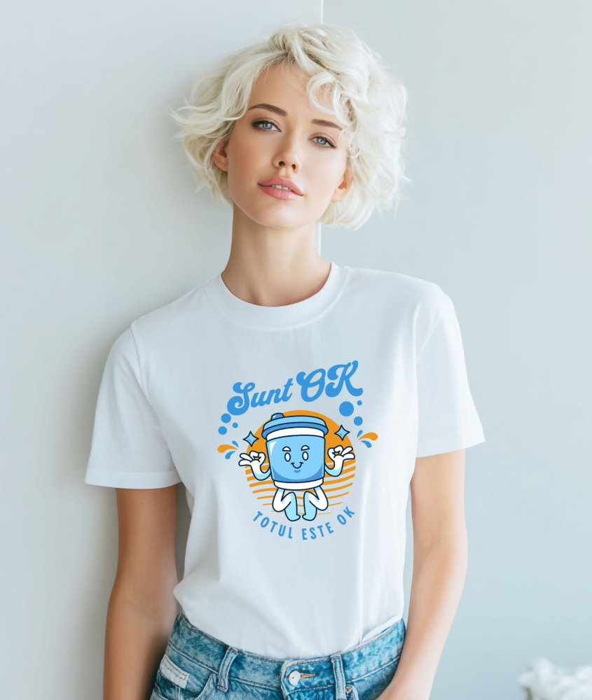 Tricou Femei, Barbati, Copii, Fata, Baiat, Unisex Personalizat „Pahar Personalizat Yoga 'Sunt Ok, Totul Este Ok' – Cadou Motivațional pentru Familie și Yoga” [2]