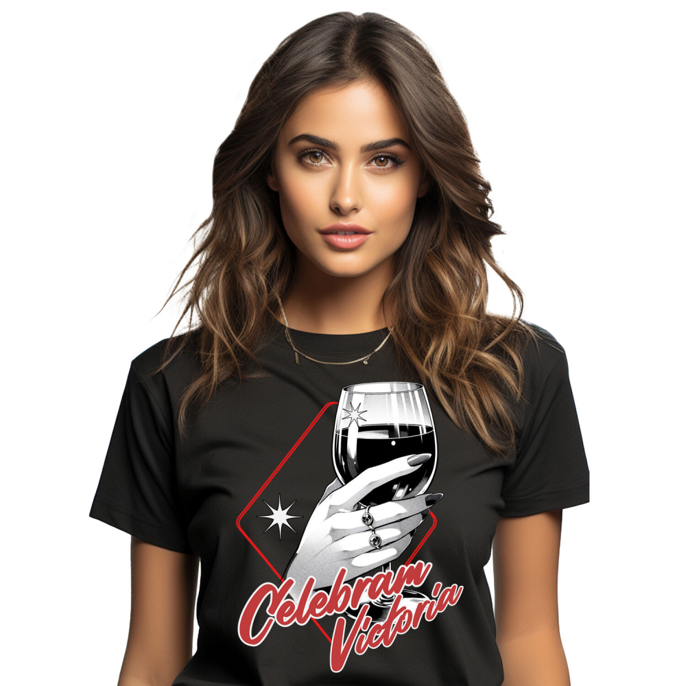 Tricou Femei, Barbati, Copii, Fata, Baiat, Unisex Personalizat „Pahar De Vin Personalizat „Celebram Victoria” – Cadou Elegant pentru Femei și Petreceri” [1]