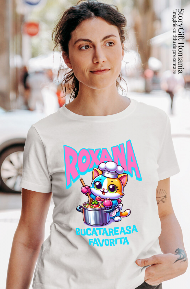 Tricou Femei, Barbati, Copii, Fata, Baiat, Unisex Personalizat Pisică Colorată Veselă – Cadou Personalizat pentru Bucătărese și Iubitori de Pisici [2]