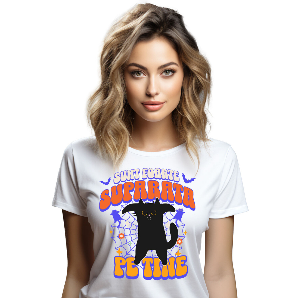 Tricou Femei, Barbati, Copii, Fata, Baiat, Unisex Personalizat Costum Pisică Horror Halloween | Pisica Furioasă pentru Petrecerea de Halloween [1]