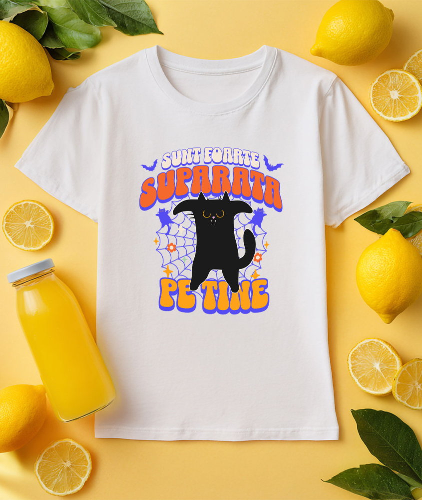 Tricou Femei, Barbati, Copii, Fata, Baiat, Unisex Personalizat Costum Pisică Horror Halloween | Pisica Furioasă pentru Petrecerea de Halloween [3]