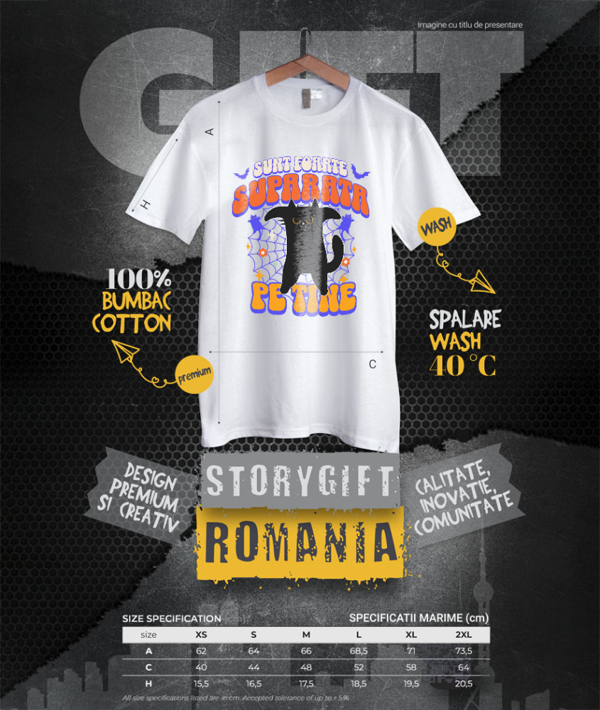 Tricou Femei, Barbati, Copii, Fata, Baiat, Unisex Personalizat Costum Pisică Horror Halloween | Pisica Furioasă pentru Petrecerea de Halloween [4]
