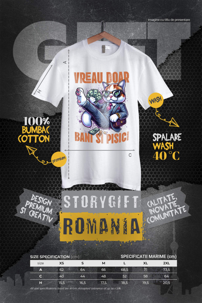 Tricou Femei, Barbati, Copii, Fata, Baiat, Unisex Personalizat Pisica în Costum Office cu Bancnote Bani - Avere și Lux pentru Iubitorii de Pisici [4]