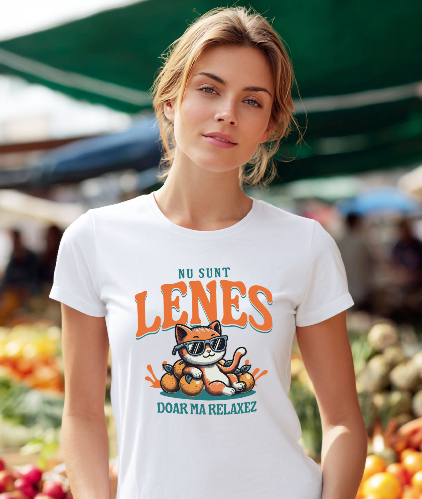 Tricou Femei, Barbati, Copii, Fata, Baiat, Unisex Personalizat Pisica Portocalie Cu Ochelari De Soare „Nu Sunt Leneș, Doar Mă Relaxez” – Cadou Amuzant Pentru Iubitorii De Pisici [2]