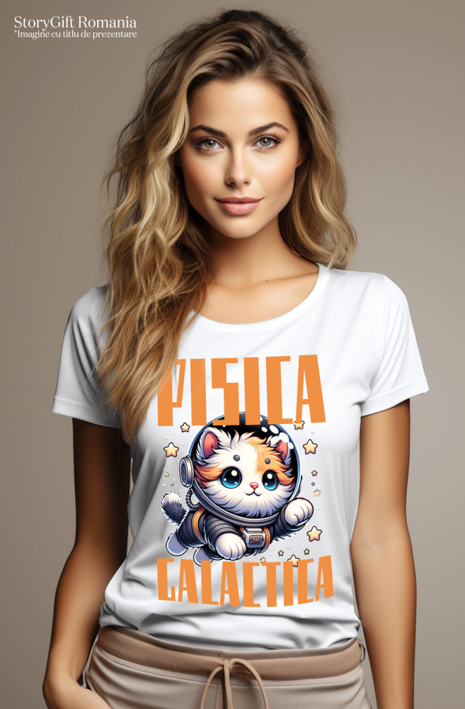 Tricou Femei, Barbati, Copii, Fata, Baiat, Unisex Personalizat "Pisica în Costum de Astronaut - Cadou Personalizat pentru Iubitorii de Pisici și Copii" [2]