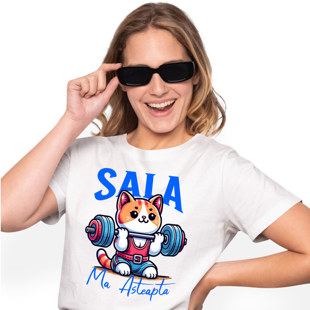 Tricou Femei, Barbati, Copii, Fata, Baiat, Unisex Personalizat Pisică Portocalie la Sală – Design Haios pentru Cadouri Personalizate [1]