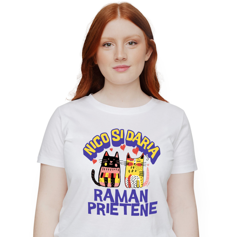 Tricou Femei, Barbati, Copii, Fata, Baiat, Unisex Personalizat Cadouri personalizate cu pisici – Portrete colorate pentru Nico și Daria [1]