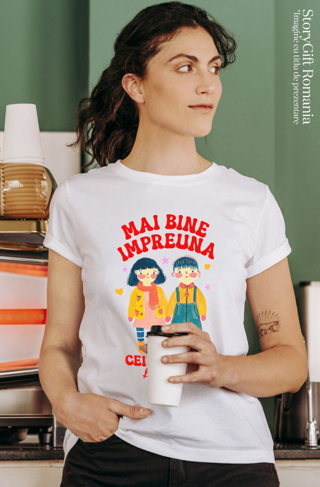 Tricou Femei, Barbati, Copii, Fata, Baiat, Unisex Personalizat Tricou Personalizat Copii – „Mai Bine Împreună, Cei Mai Buni Prieteni” [2]