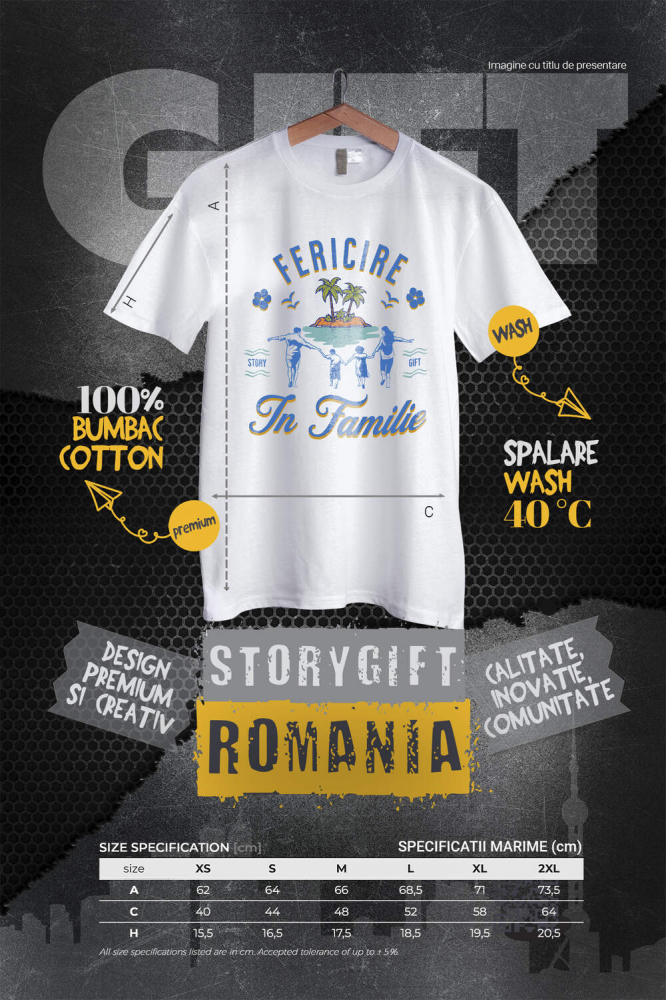 Tricou Femei, Barbati, Copii, Fata, Baiat, Unisex Personalizat Tricou Personalizat Familie - „Fericire în Vacanță” | Cadouri Unice [4]