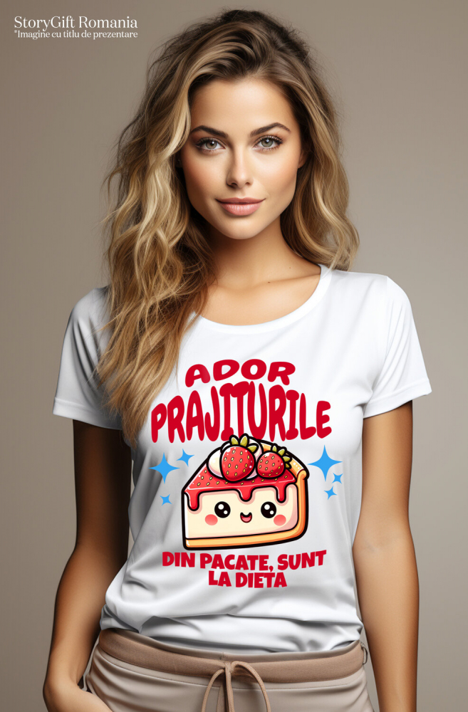 Tricou Femei, Barbati, Copii, Fata, Baiat, Unisex Personalizat Cheesecake personalizat cu căpșuni și mesaj haios – Cadou ideal pentru iubitorii de prăjituri [2]