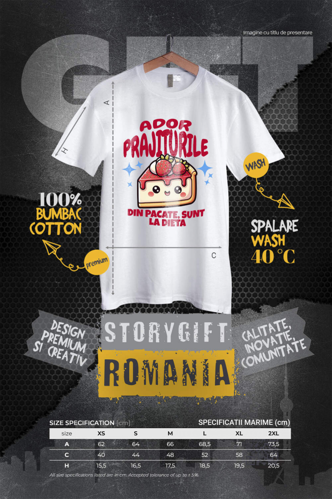 Tricou Femei, Barbati, Copii, Fata, Baiat, Unisex Personalizat Cheesecake personalizat cu căpșuni și mesaj haios – Cadou ideal pentru iubitorii de prăjituri [4]