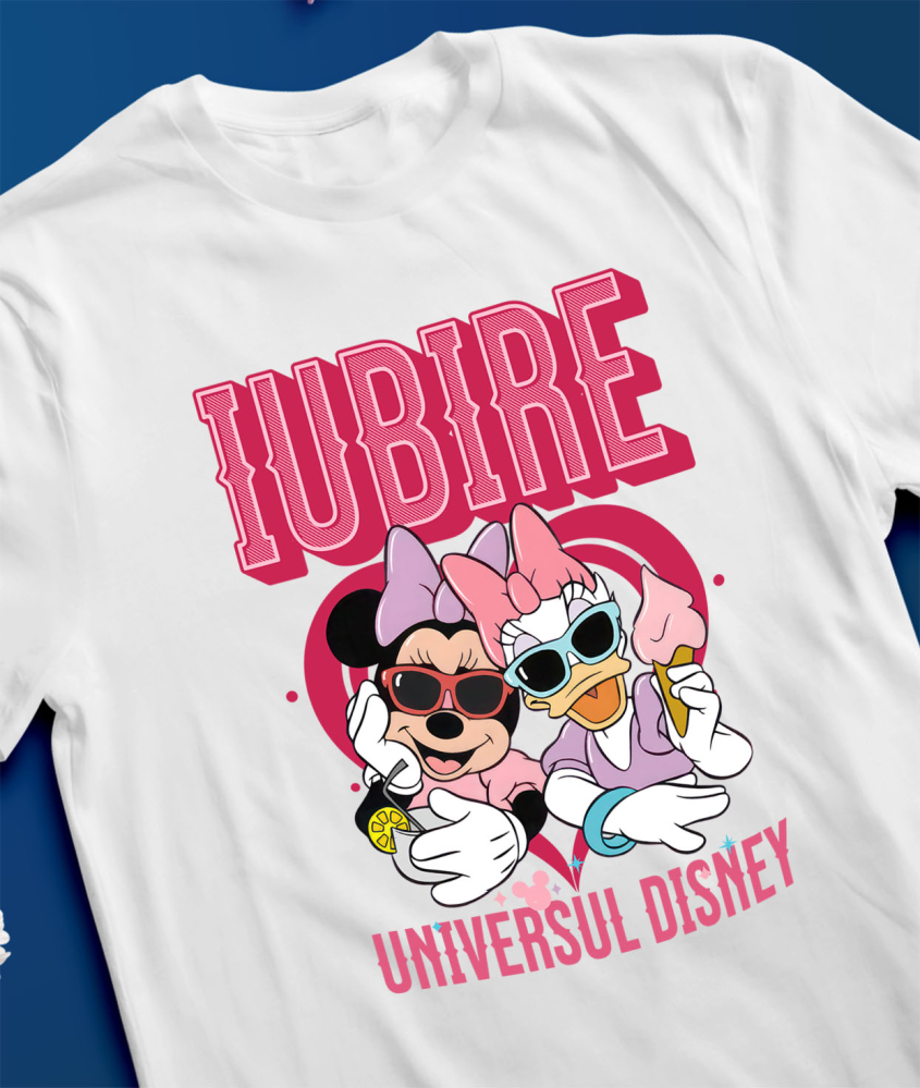 Tricou Femei cu Prietene Fashion – Minnie si Daisy cu Ochelari 100% Bumbac, Alb, XL [3]