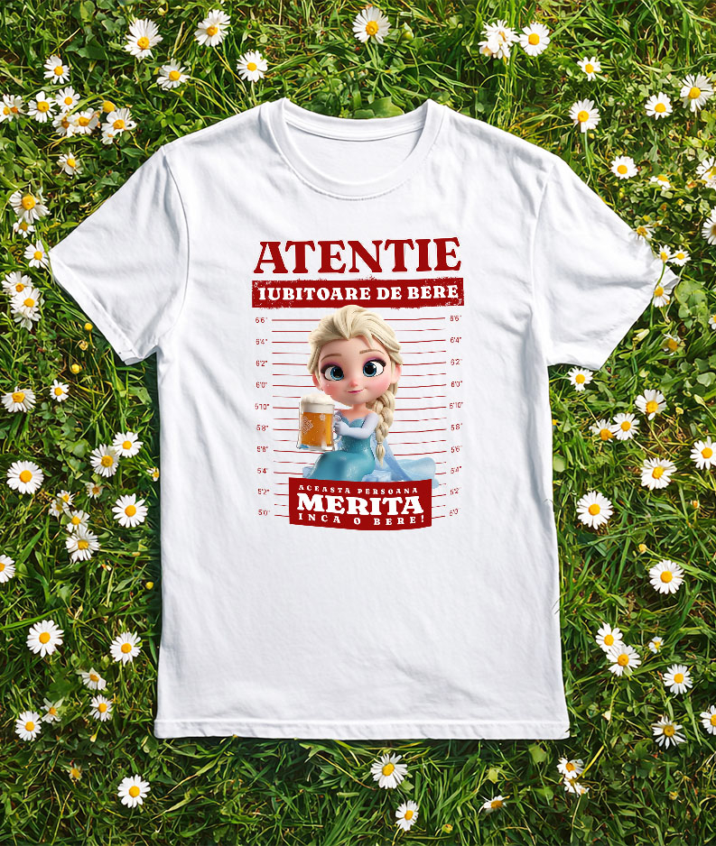 Tricou Femei cu Rapunzel: Cadou si Bere - Un Pachet Magica 100% Bumbac, Alb, M [3]