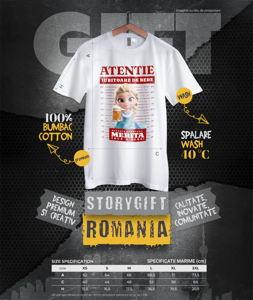 Tricou Femei cu Rapunzel: Cadou si Bere - Un Pachet Magica 100% Bumbac, Alb, M [4]
