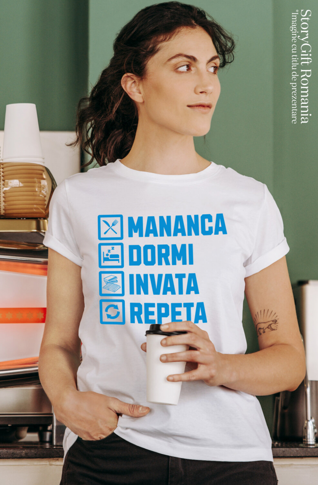 Tricou Femei, Barbati, Copii, Fata, Baiat, Unisex Personalizat Rutina Zilnică: Produse Personalizate pentru Alimentație, Somn, Învățat și Dezvoltare Personală pentru Copii și Familie [2]