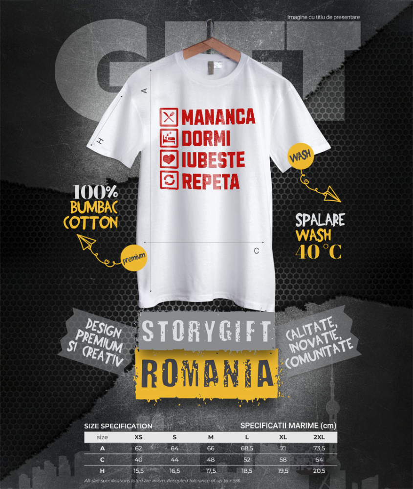 Tricou Femei, Barbati, Copii, Fata, Baiat, Unisex Personalizat „Rutina Zilnică de Dragoste - Cadou Amuzant și Personalizat pentru Iubita, Familie și Prieteni de Valentine's Day” [4]
