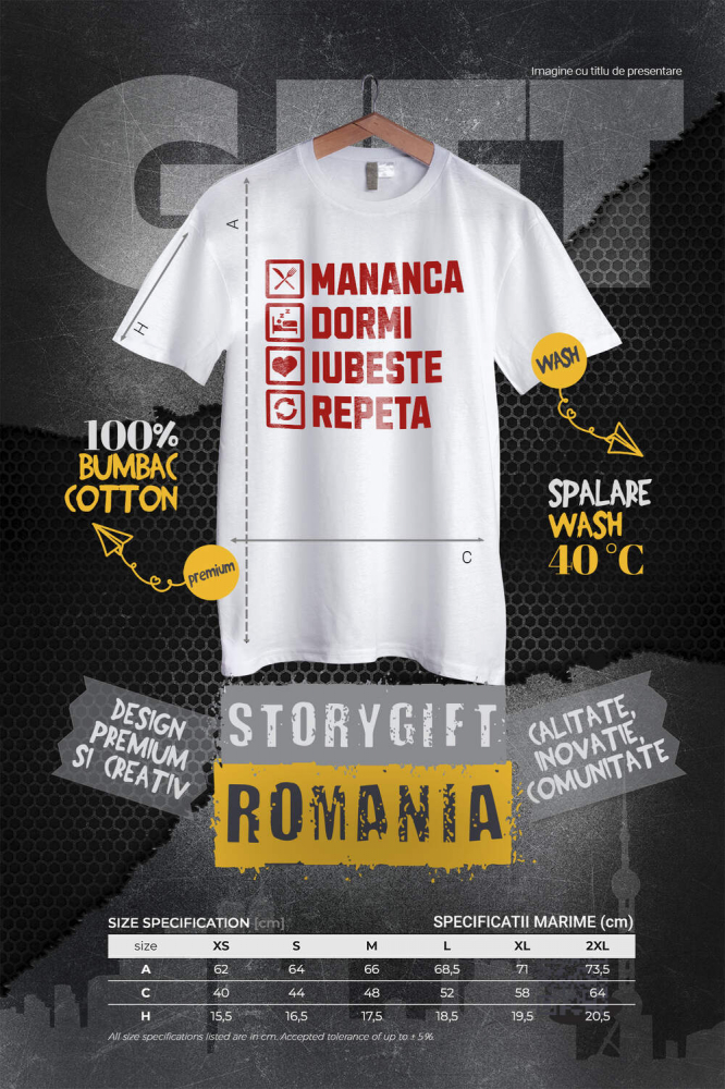 Tricou Femei, Barbati, Copii, Fata, Baiat, Unisex Personalizat „Rutina Zilnică de Dragoste - Cadou Amuzant și Personalizat pentru Iubita, Familie și Prieteni de Valentine's Day” [4]