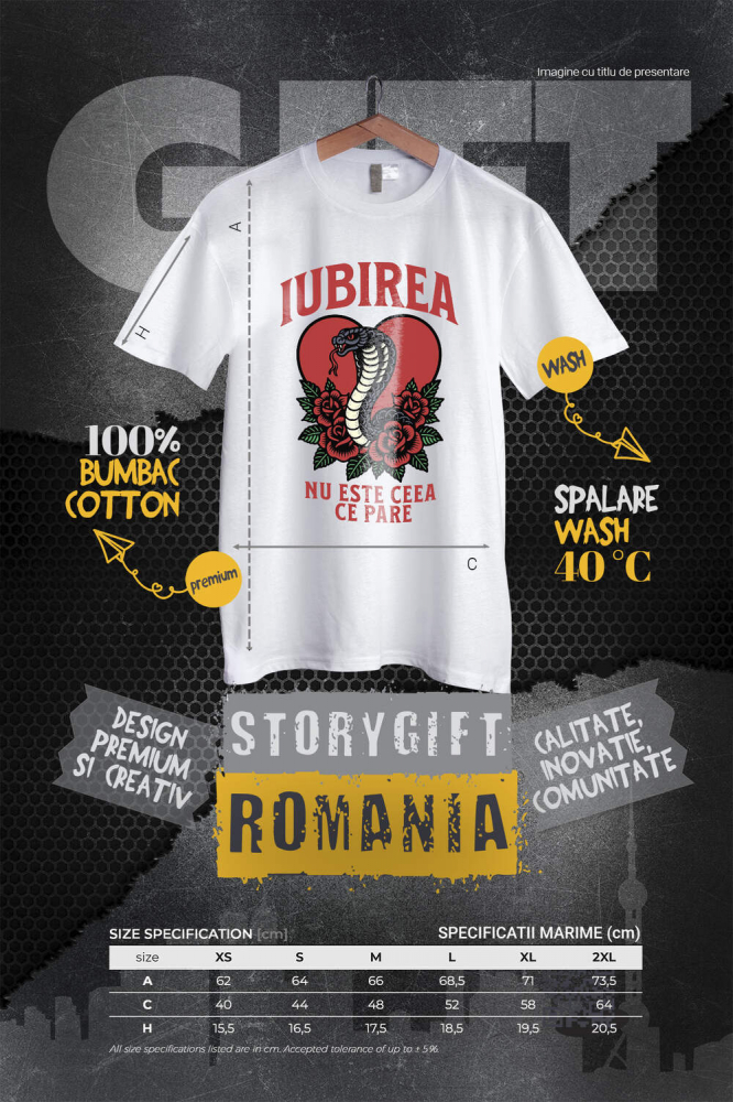 Tricou Femei, Barbati, Copii, Fata, Baiat, Unisex Personalizat „Șarpe Printre Flori Roșii - Cadou Personalizat „Iubirea Nu Este Ceea Ce Pare” pentru Familie, Copii, Tati și Prieteni” [4]