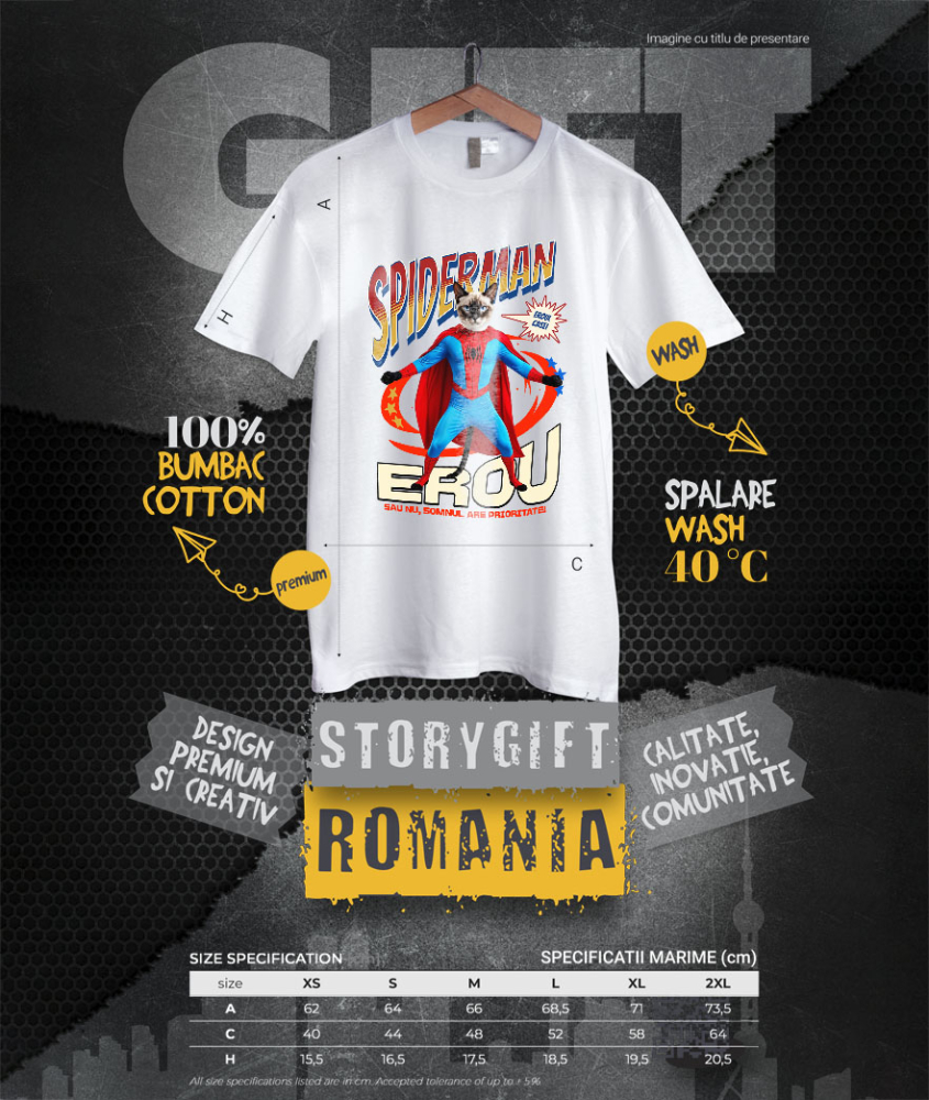 Tricou Femei, Barbati, Copii, Fata, Baiat, Unisex Personalizat Pisică Siameză în Costum Spider-Man - Cadou Personalizat pentru Iubitorii de Pisici și Copii [4]