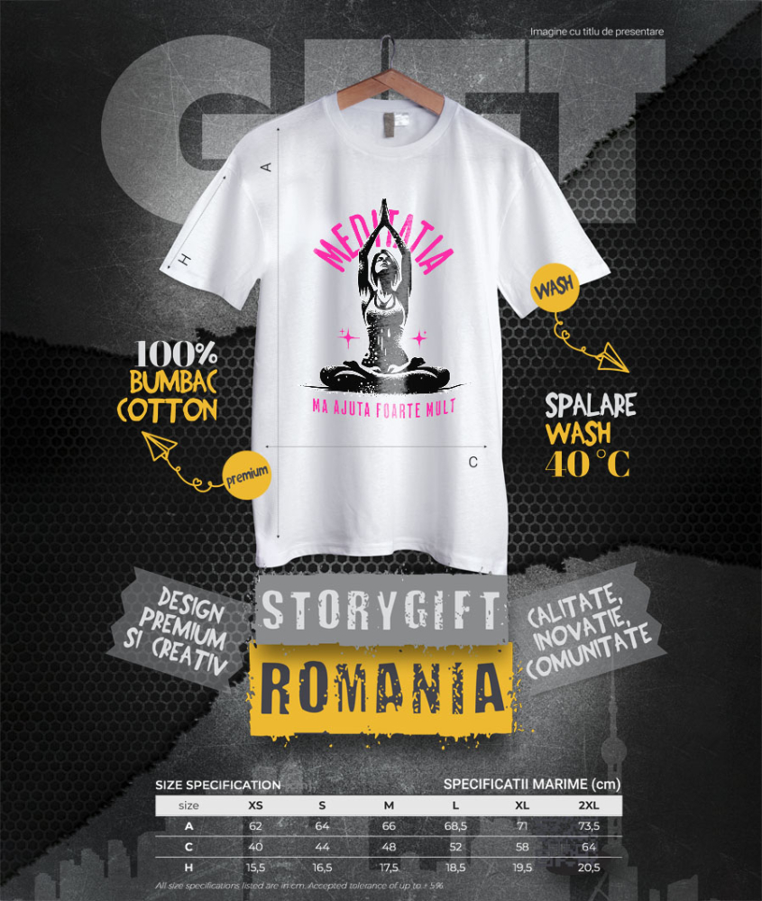 Tricou Femei, Barbati, Copii, Fata, Baiat, Unisex Personalizat Siluetă Femeie Yoga – Design Relaxare și Meditație pentru Cadouri Personalizate [4]