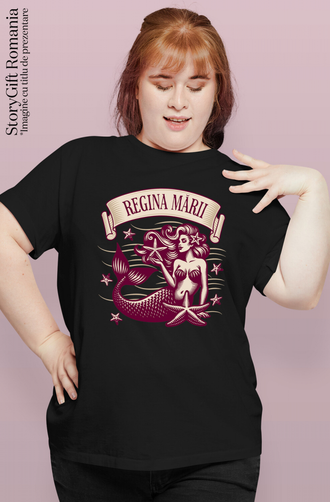 Tricou Femei, Barbati, Copii, Fata, Baiat, Unisex Personalizat "Produse personalizate pentru vacanță – Sirena cu stele de mare și regina mării în lumea acvatică" [2]