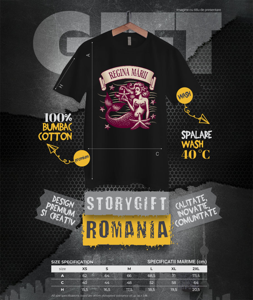 Tricou Femei, Barbati, Copii, Fata, Baiat, Unisex Personalizat "Produse personalizate pentru vacanță – Sirena cu stele de mare și regina mării în lumea acvatică" [4]