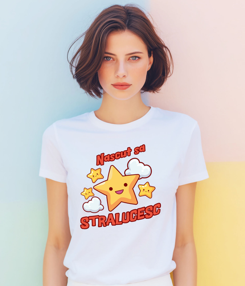 Tricou Femei, Barbati, Copii, Fata, Baiat, Unisex Personalizat Cadou Personalizat „Stele Vesele Printre Nori” | Mesaje pentru Copii și Familie [2]