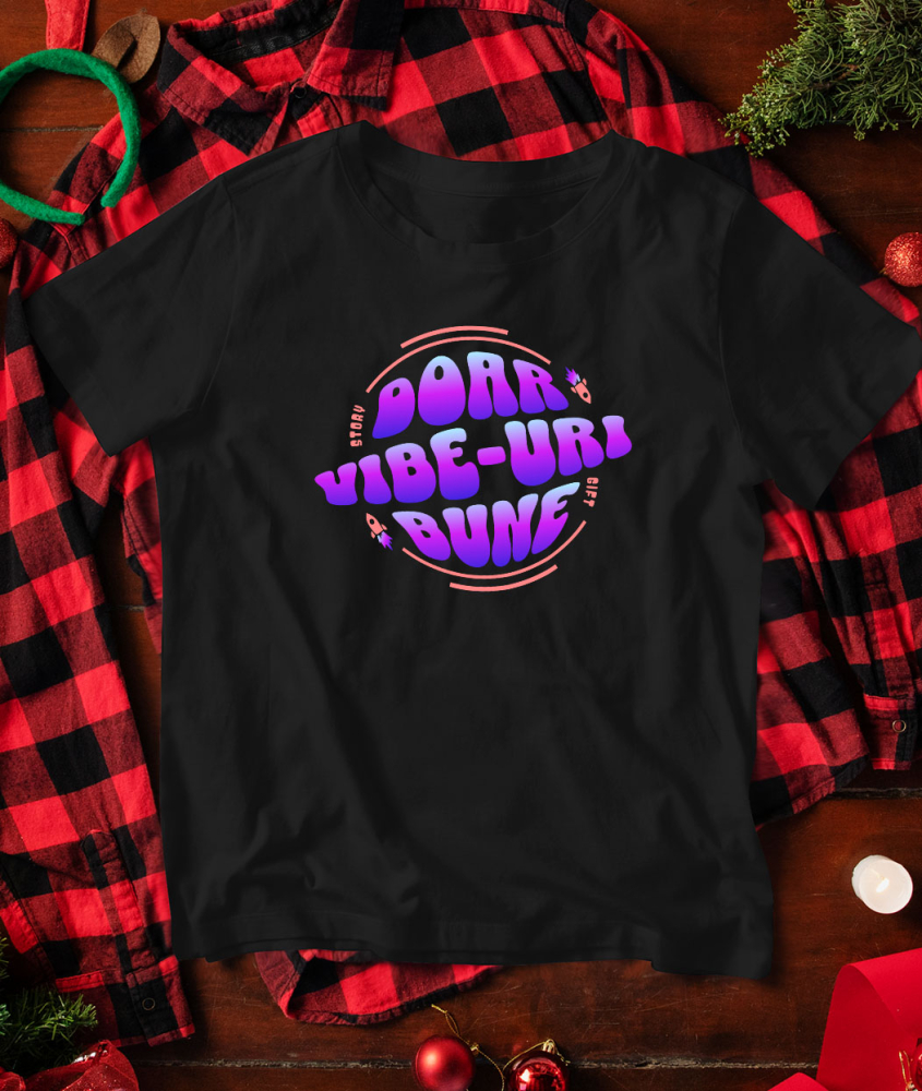 Tricou Femei, Barbati, Copii, Fata, Baiat, Unisex Personalizat Doar Vibe-uri Bune – Tricou Personalizat cu Mesaj Pozitiv [3]