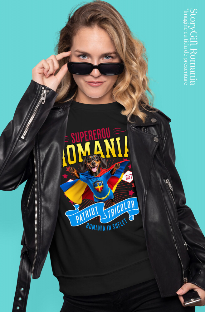 Tricou Femei, Barbati, Copii, Fata, Baiat, Unisex Personalizat Teckel / Dachshund în Costum de Căpitan România – Cadou Personalizat pentru Iubitorii de Câini [2]