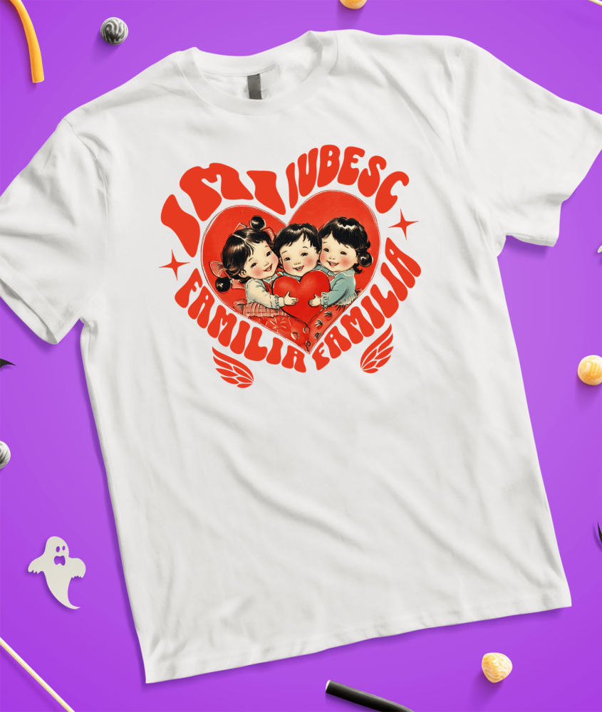 Tricou Femei, Barbati, Copii, Fata, Baiat, Unisex Personalizat Cadou Personalizat „Trei Copii Inima Dragoste” | Mesaje Iubitoare pentru Familia și Frați [3]