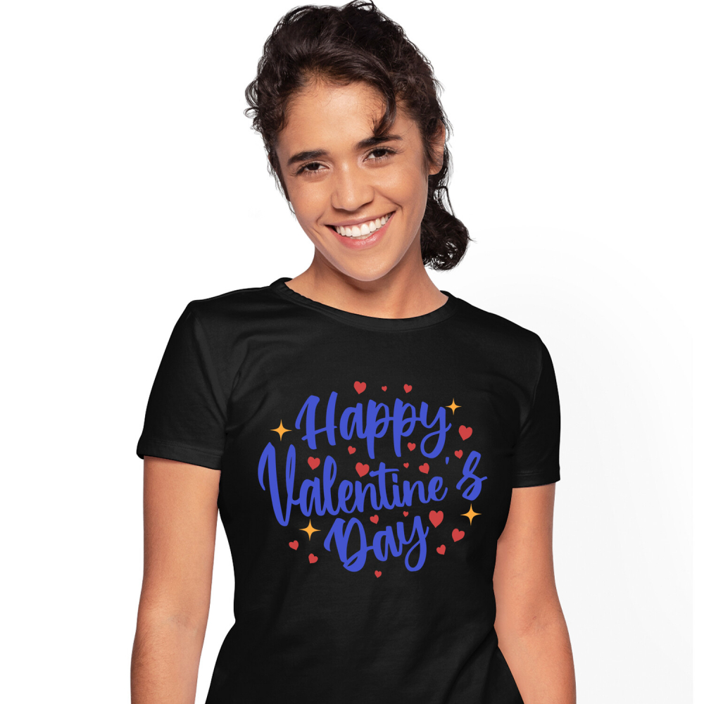 Tricou Femei, Barbati, Copii, Fata, Baiat, Unisex Personalizat Happy Valentine's Day – Tricou Personalizat pentru Ziua Îndrăgostiților [1]