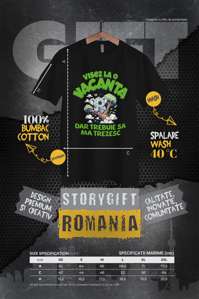 Tricou Femei, Barbati, Copii, Fata, Baiat, Unisex Personalizat Urs Koala Dormind în Copac - Cadou Personalizat Relaxant pentru Copii și Familie [4]