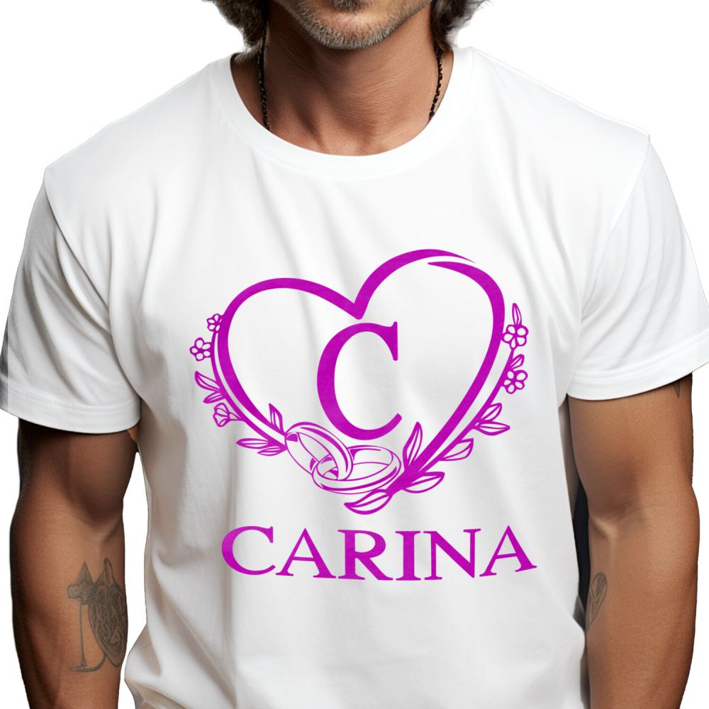 Tricou Personalizat Barbati Pentru Cerere casatorie, Verghete, Nunta, Text Nume Personalizat, Valentine's day, Culoare Mov, Alb, 100% Bumbac, Marime XS [1]