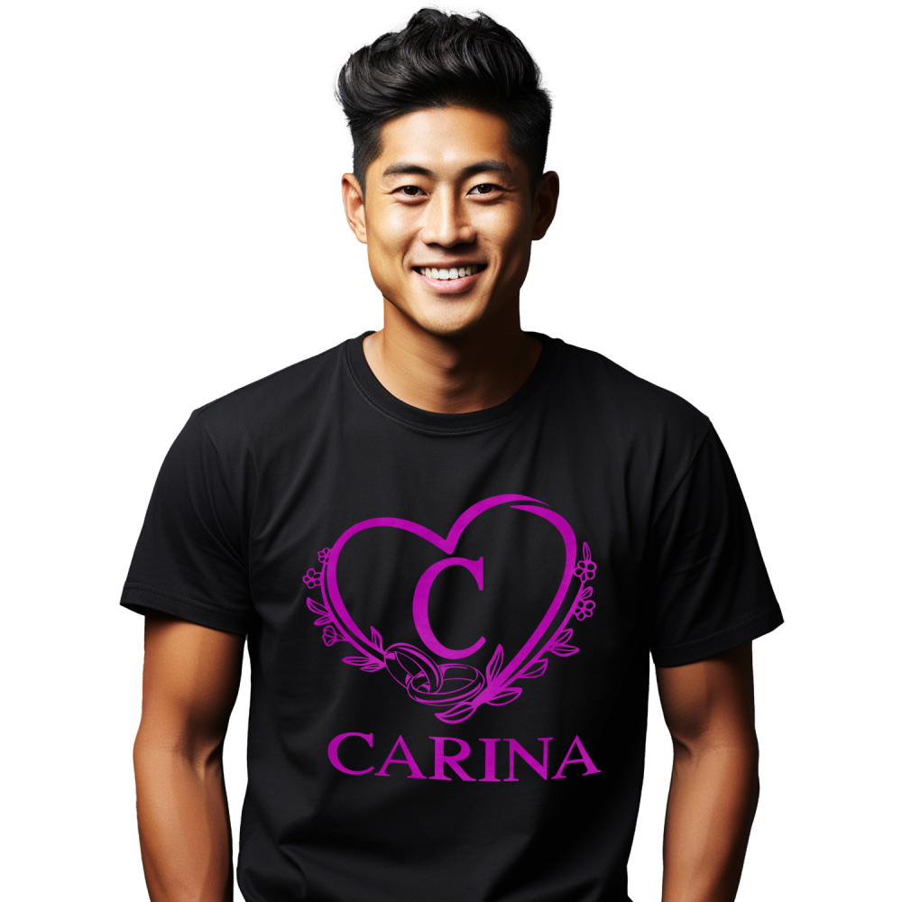 Tricou Personalizat Barbati Pentru Cerere casatorie, Verghete, Nunta, Text Nume Personalizat, Valentine's day, Culoare Mov, Negru, 100% Bumbac, Marime L [1]